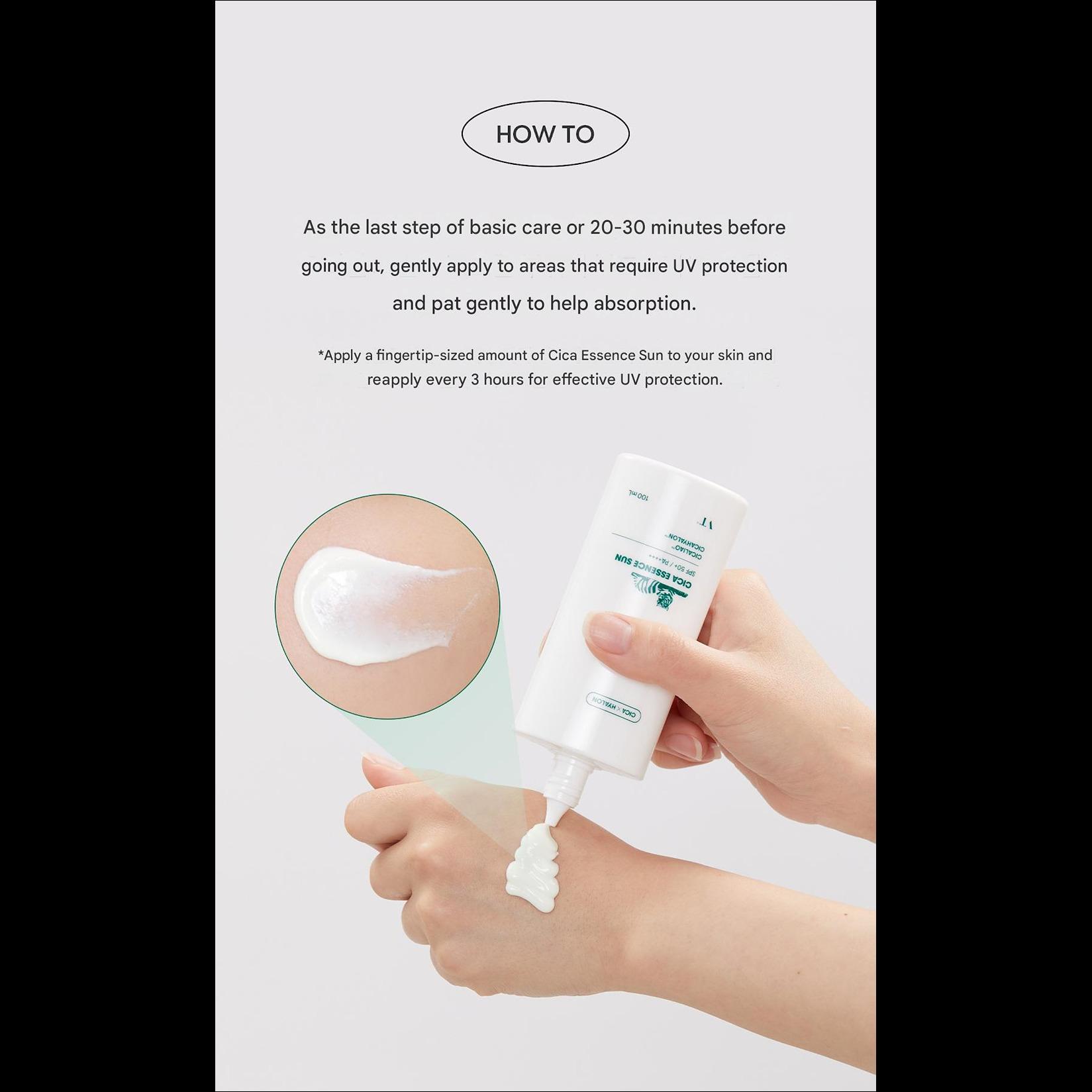 VT CICA SUN ESSENCE UV Protection & Brightening & Wrinkle Improvement Triple Functional Cosmetics