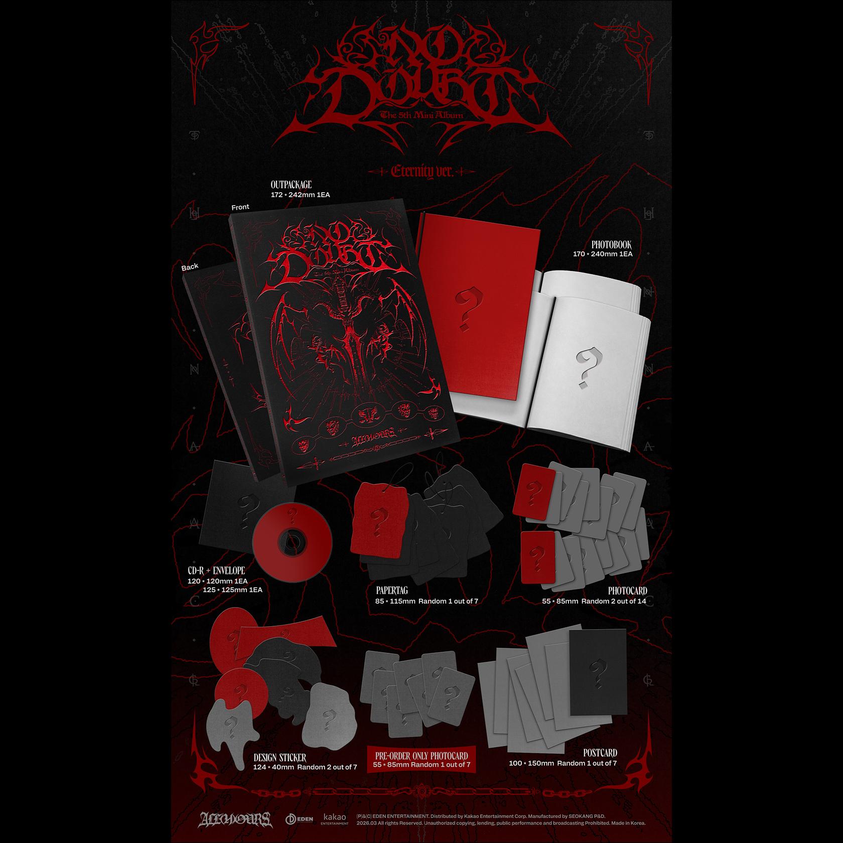 ALL(H)OURS [NO DOUBT] FIFTH MINI ALBUM (ETERNITY ver.  INFINITY ver.) + Free Gift