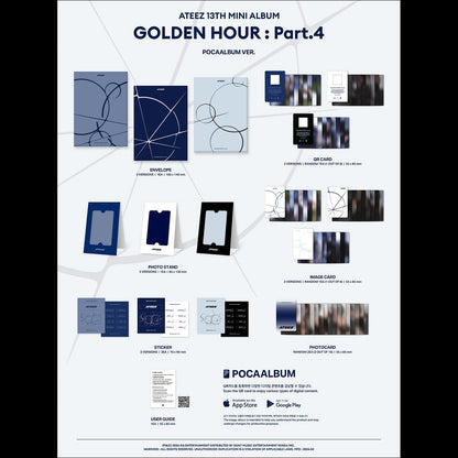 ATEEZ - GOLDEN HOUR Part.4 (POCAALBUM VER.) (A Ver / Diary Ver / Z Ver) + Free Gift