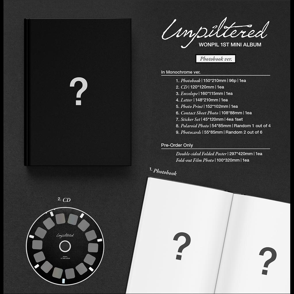WONPIL(DAY6) - Unpiltered Album Photobook ver. (Under Pale ver. / In Monochrome ver.) + Free Gift