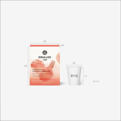 OSULLOC Sunset Peach Cold Brew Iced Tea Bags Quick Infusion Premium Peach Black Tea 50g