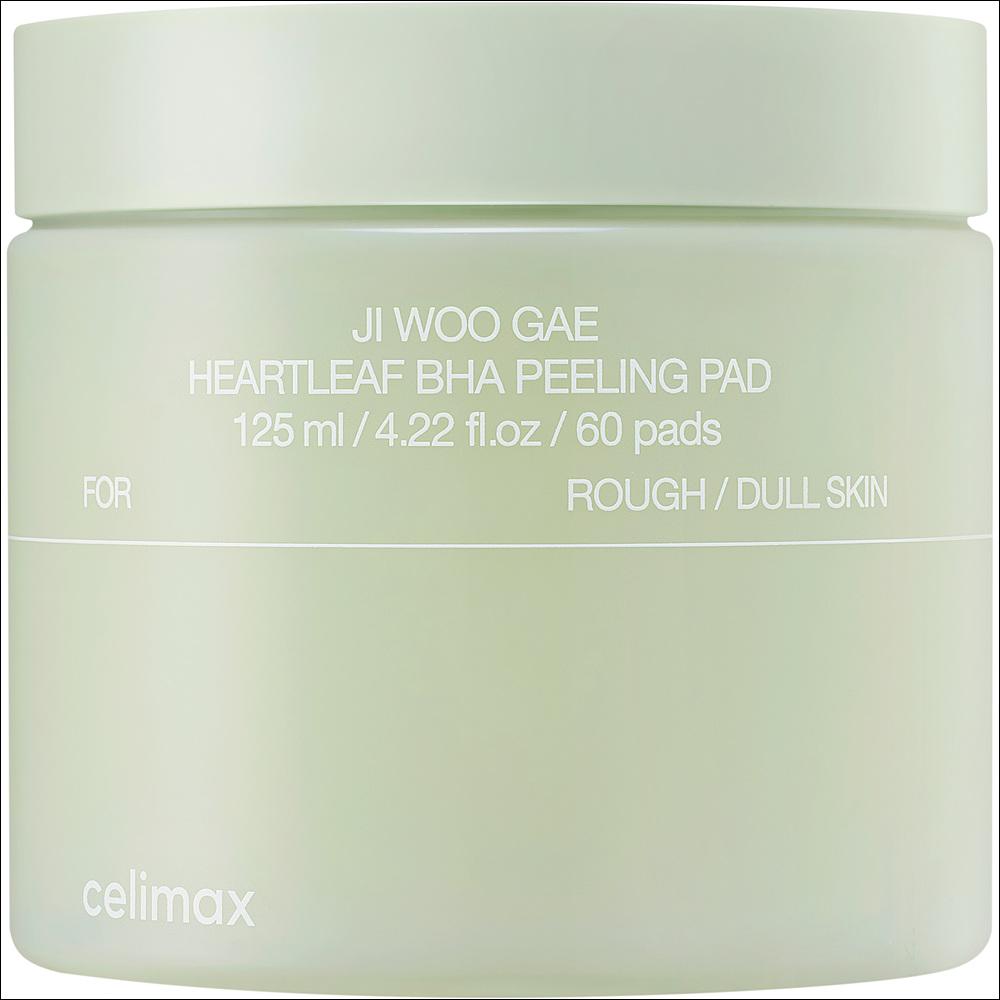 [Celimax] Heartleaf BHA Peeling Pad 125ml (60 Pads) - Eraser Pad for Pore Care, Dead Skin Exfoliation, Soothing Heartleaf & BHA, K-Beauty