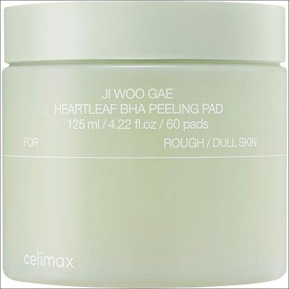 [Celimax] Heartleaf BHA Peeling Pad 125ml (60 Pads) - Eraser Pad for Pore Care, Dead Skin Exfoliation, Soothing Heartleaf & BHA, K-Beauty
