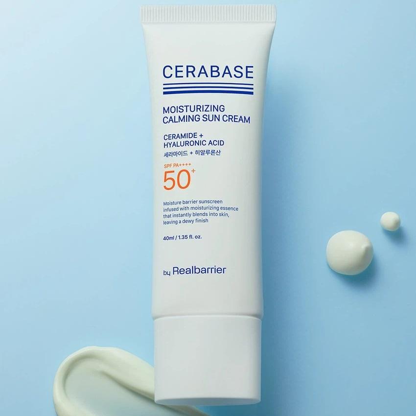 [by Real Barrier] Cera-Base Moisturizing Calming Sun Cream - SPF50+ PA++++ Skin Barrier Hydrating Tone-Up Makeup Base, 40ml | Olive's K-beauty
