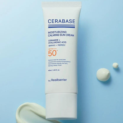 [by Real Barrier] Cera-Base Moisturizing Calming Sun Cream - SPF50+ PA++++ Skin Barrier Hydrating Tone-Up Makeup Base, 40ml | Olive's K-beauty