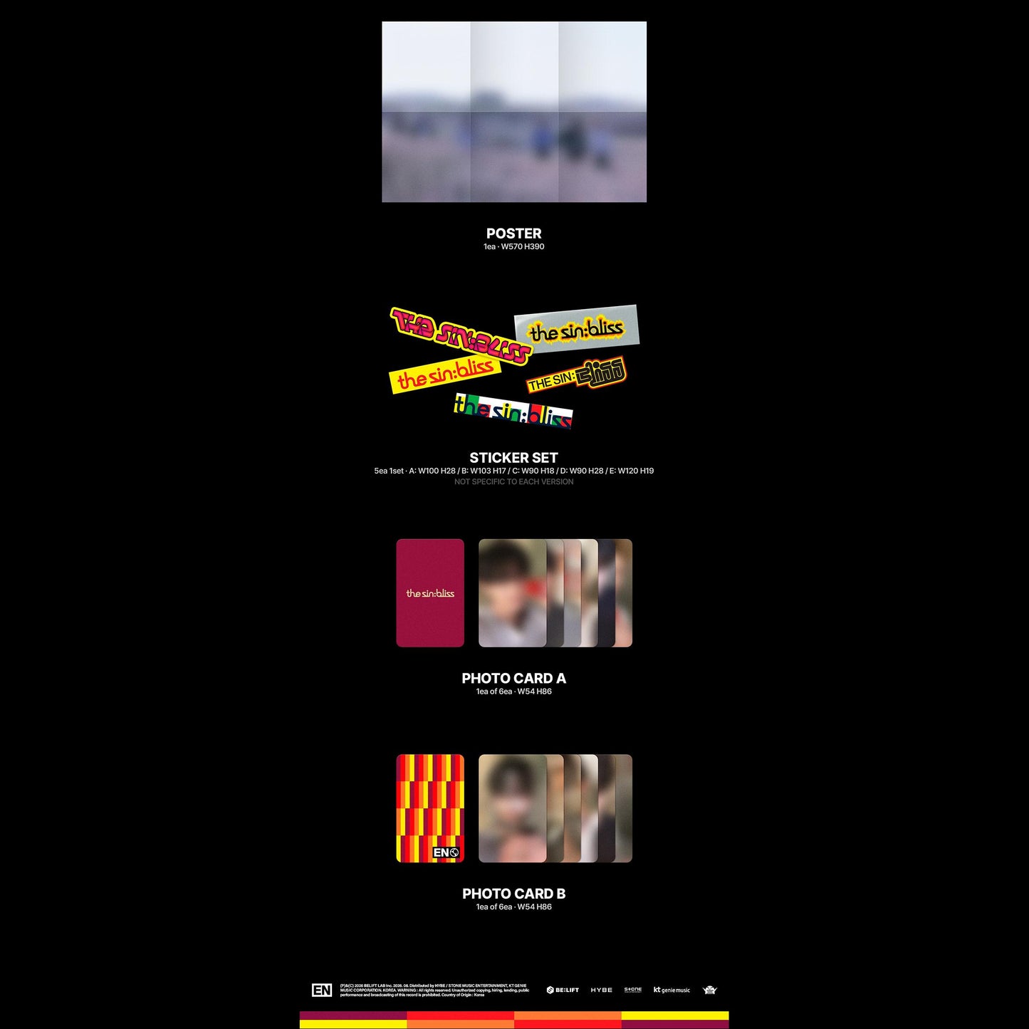 [Pre-order] ENHYPEN - THE SIN  BLISS (TAKE 1 Ver./TAKE 2 Ver./TAKE 3 Ver./TAKE 4 Ver.) + Free Gift