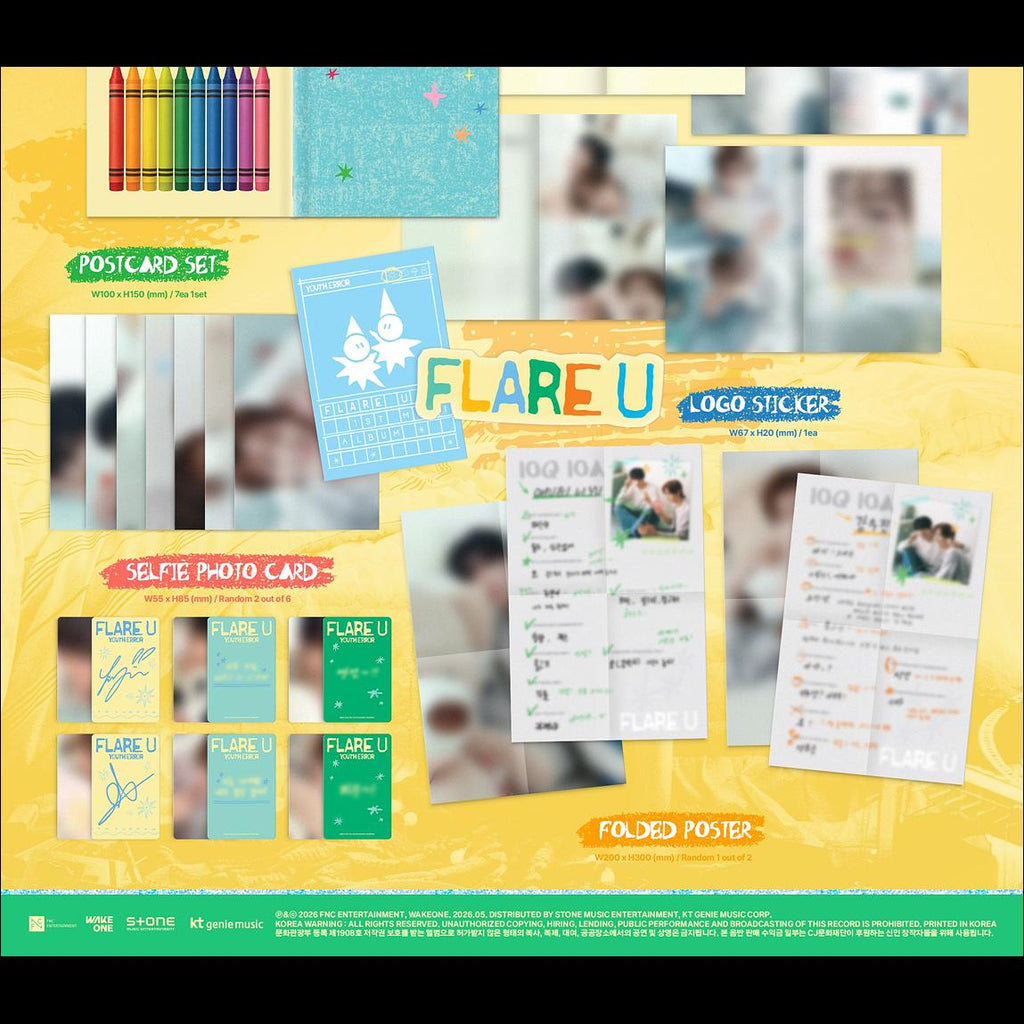 FLARE U [YOUTH ERROR] 1st Mini Album (Crayon Ver.) + Free Gift