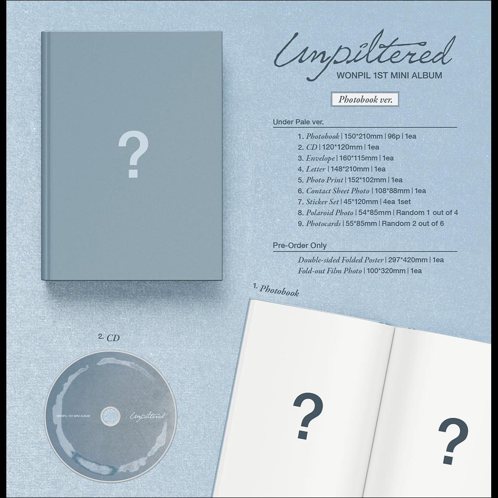 WONPIL (DAY6) - Unpiltered Album Photobook ver. (Under Pale ver. / In Monochrome ver.) + Free Gift