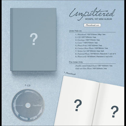 WONPIL (DAY6) - Unpiltered Album Photobook ver. (Under Pale ver. / In Monochrome ver.) + Free Gift
