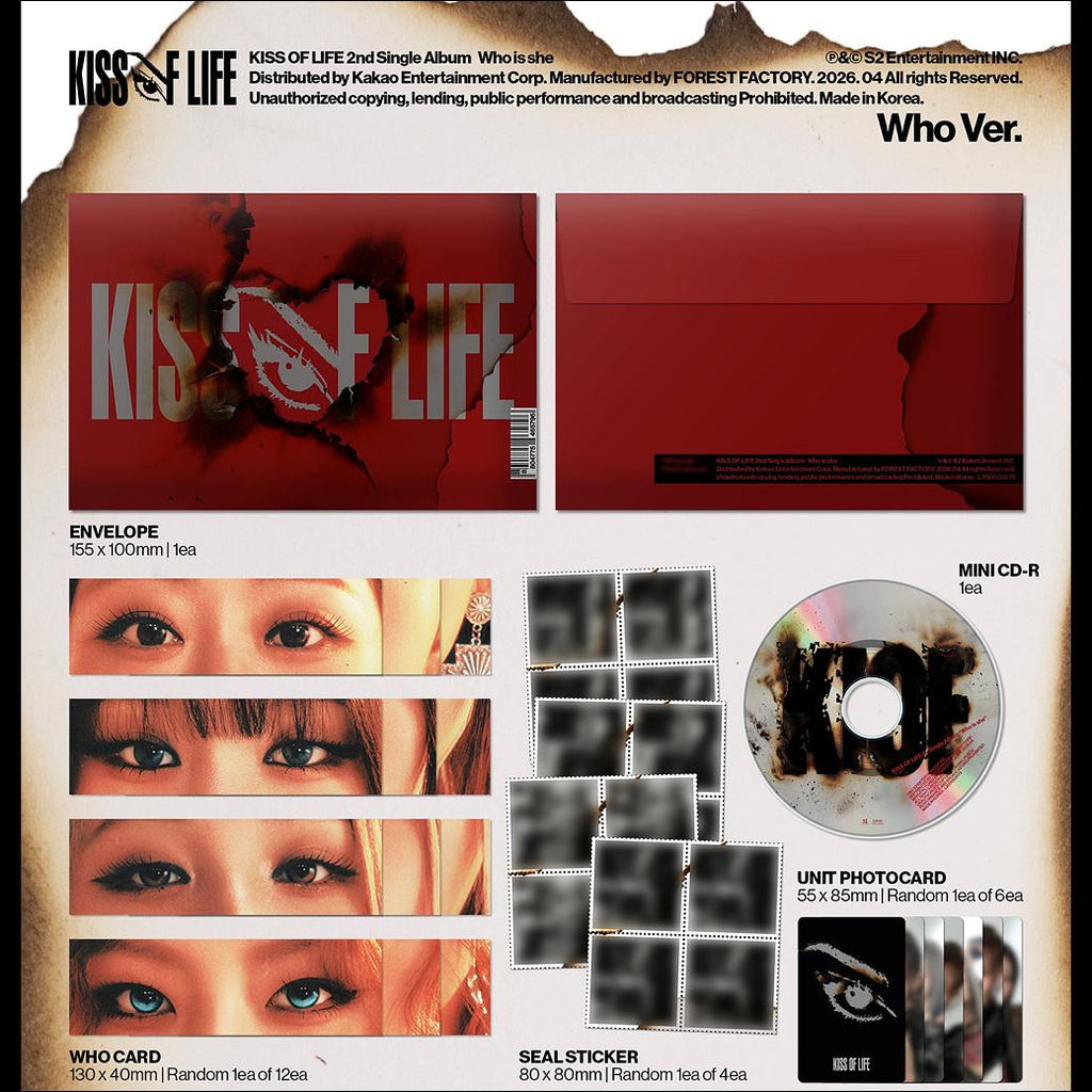 KISS OF LIFE [Who is she] 2nd Single Album (Who Ver.) + Free Gift