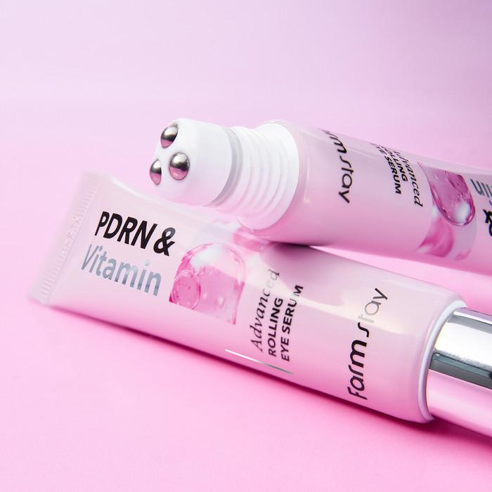 [Farmstay] PDRN & Vitamin Advanced Rolling Eye Serum (25ml) | Anti-Wrinkle Dark Circle Cooling Massager Eye Cream, K-Beauty