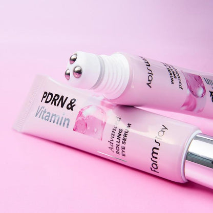 [Farmstay] PDRN & Vitamin Advanced Rolling Eye Serum (25ml) | Anti-Wrinkle Dark Circle Cooling Massager Eye Cream, K-Beauty