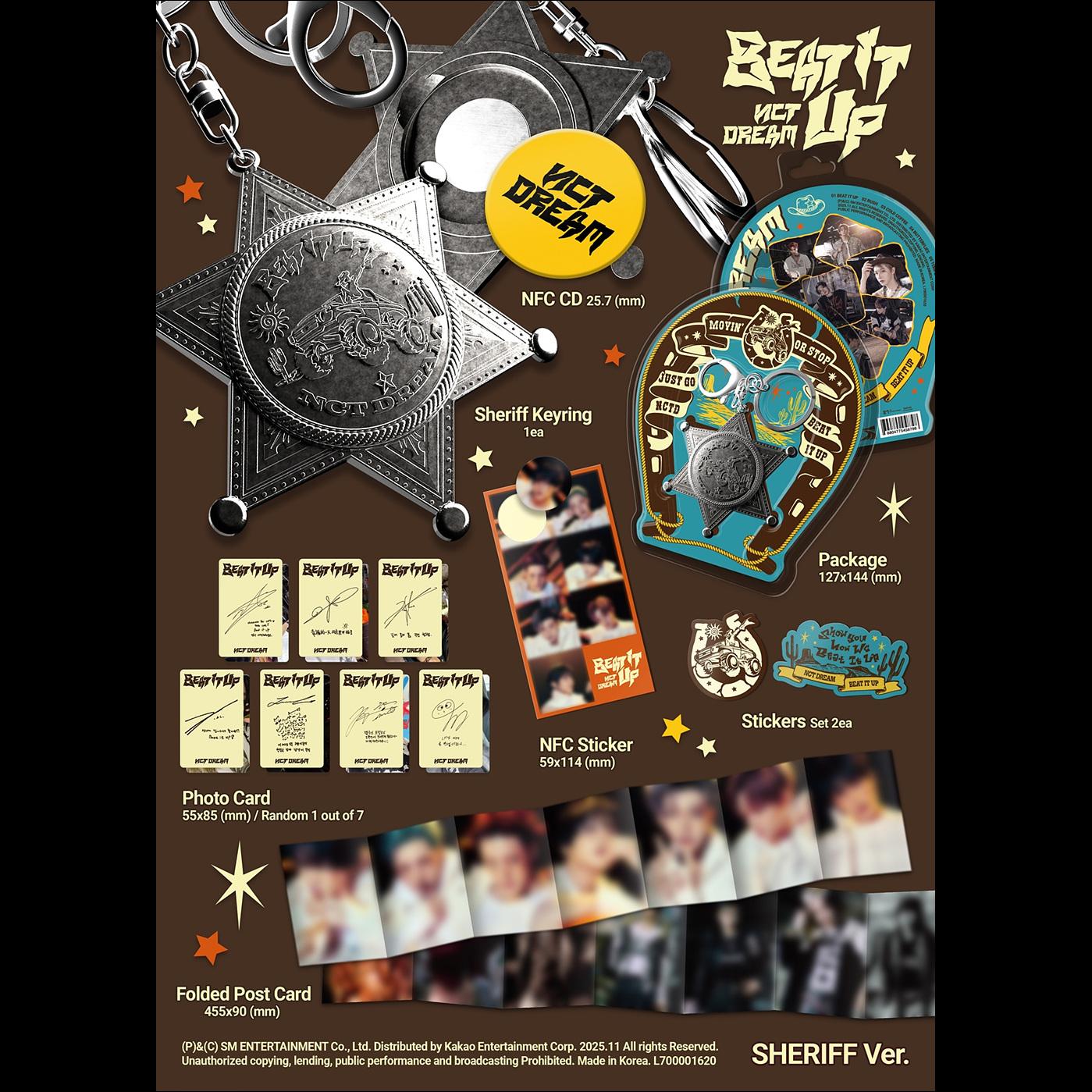(Sheriff Ver.) NCT DREAM [Beat It Up] 6th Mini Album + Free Gift