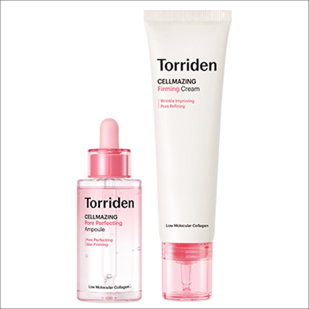 [Torriden] CELLMAZING Firming Duo Set - Pore Tightening Ampoule 30ml + Firming Gel Cream 60ml, 5D Collagen & Vitamin C, K-Beauty Set