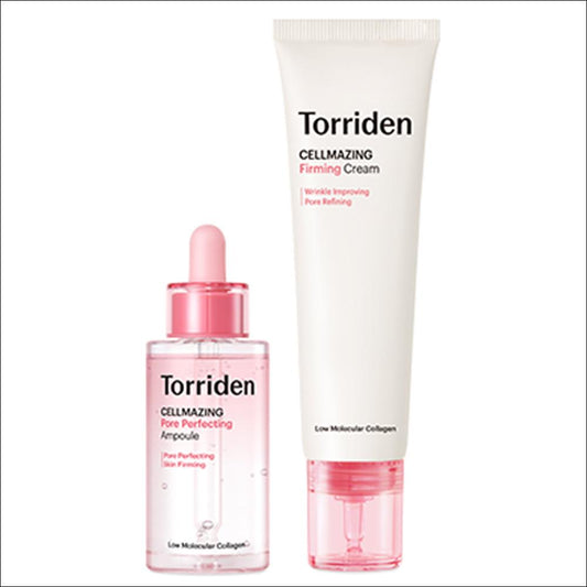 [Torriden] CELLMAZING Firming Duo Set - Pore Tightening Ampoule 30ml + Firming Gel Cream 60ml, 5D Collagen & Vitamin C, K-Beauty Set