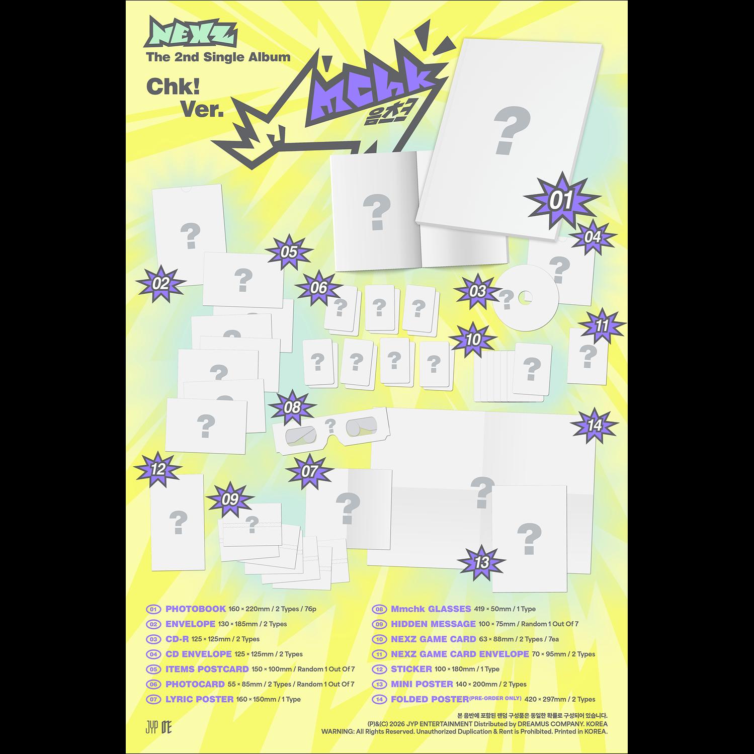 NEXZ [Mmchk] 2nd Single Album (Umm…ver. / Chk! ver.) + Free Gift