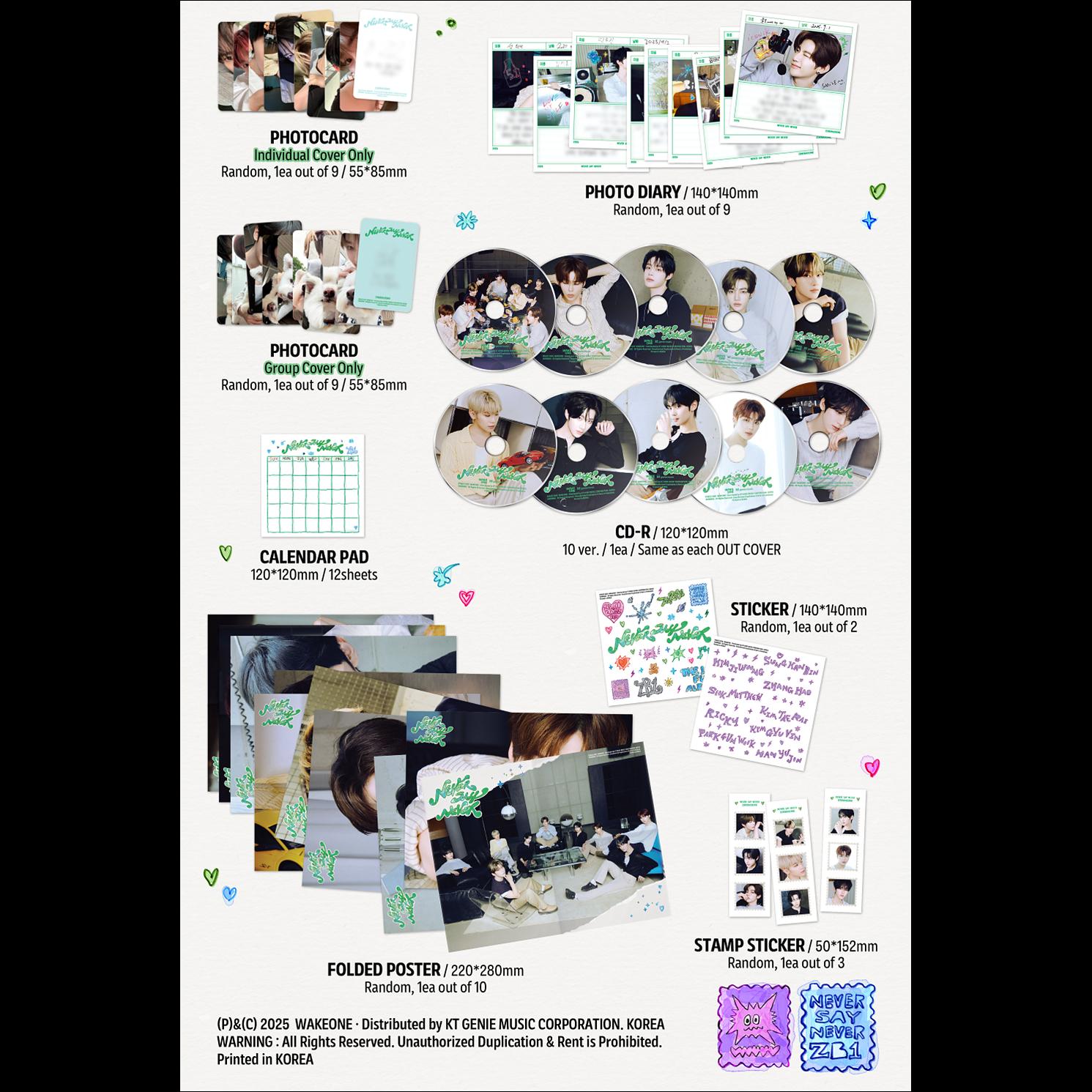 ZEROBASEONE [NEVER SAY NEVER] Digipack Ver. The 1st Full Album