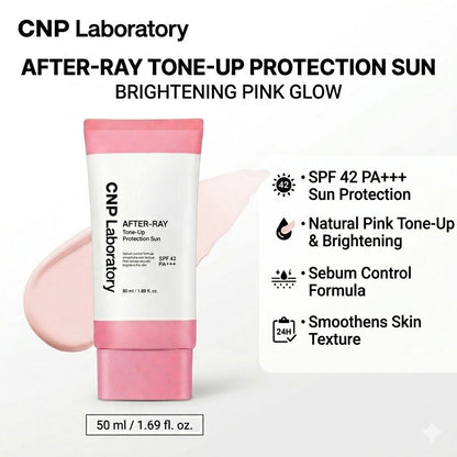 [CNP Laboratory] After Ray Tone-up Protection Sun 50ml - SPF42 PA+++, Pinkish Makeup Base & Sunscreen, Sebum Control, K-Beauty