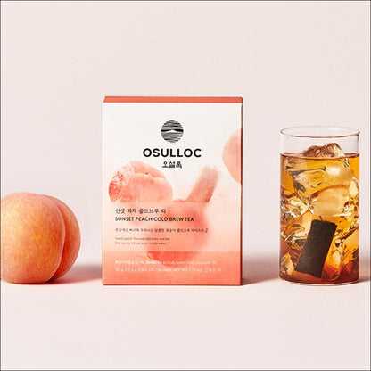 OSULLOC Sunset Peach Cold Brew Iced Tea Bags Quick Infusion Premium Peach Black Tea 50g
