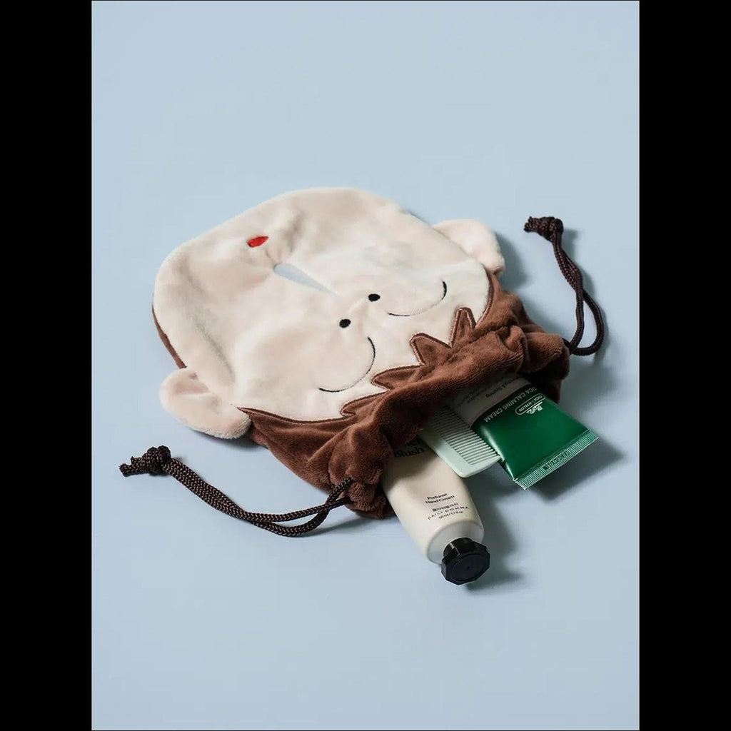 [K-Goods] Daiso Korea Crayon Shin-chan Bo-chan Face String Pouch - Cute Character Drawstring Bag Organizer (Authentic)