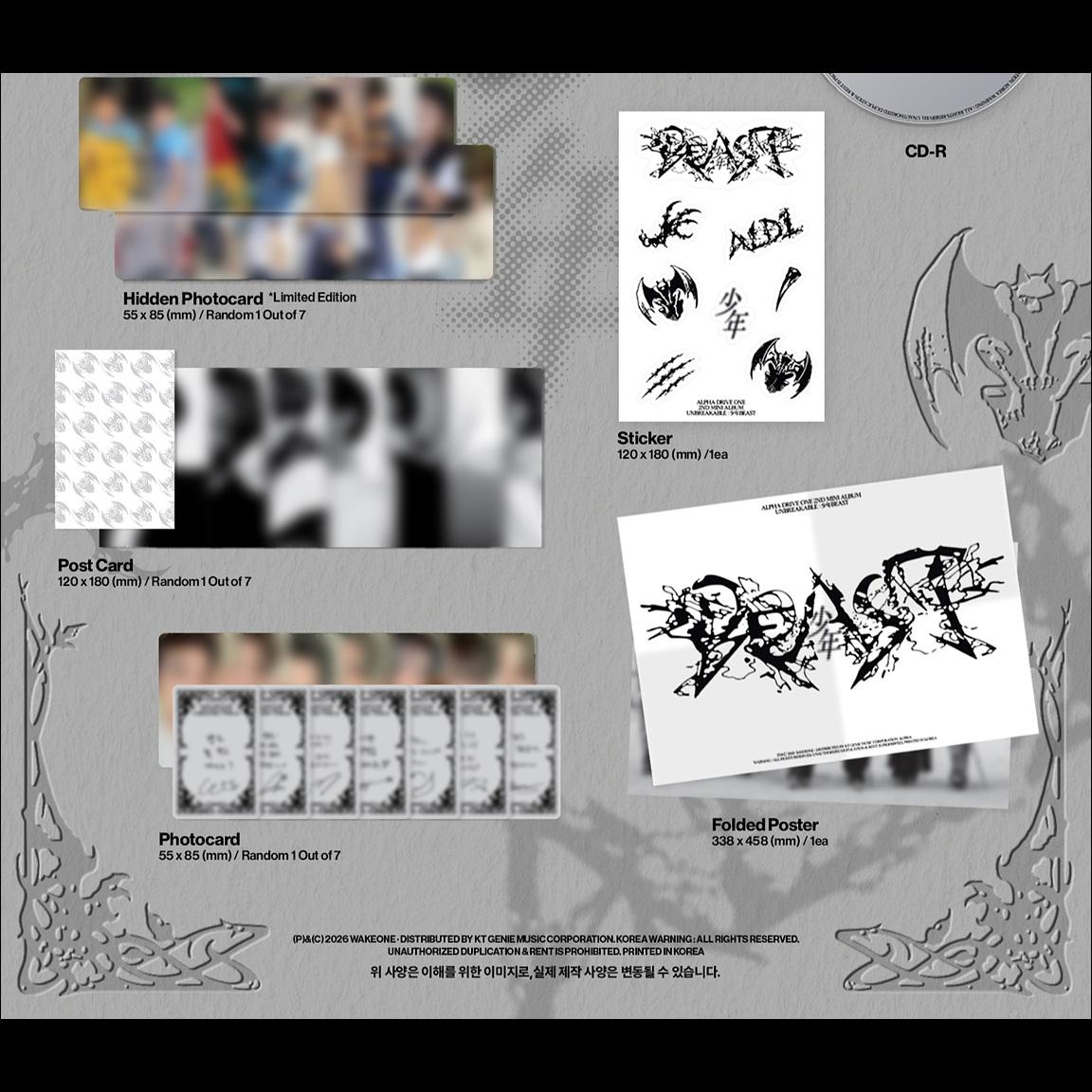 [Pre-order] ALPHA DRIVE ONE [UNBREAKABLE] BEAST_Fragile Beast Ver. + Free Gift