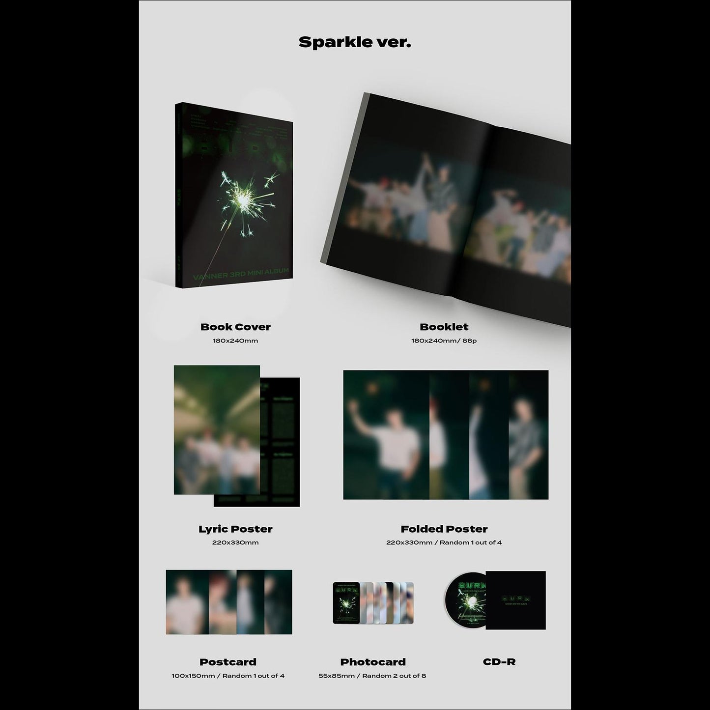 VANNER - BURN 3rd Mini Album (Spark Start VER. / Sparkle VER. / Empty VER.)