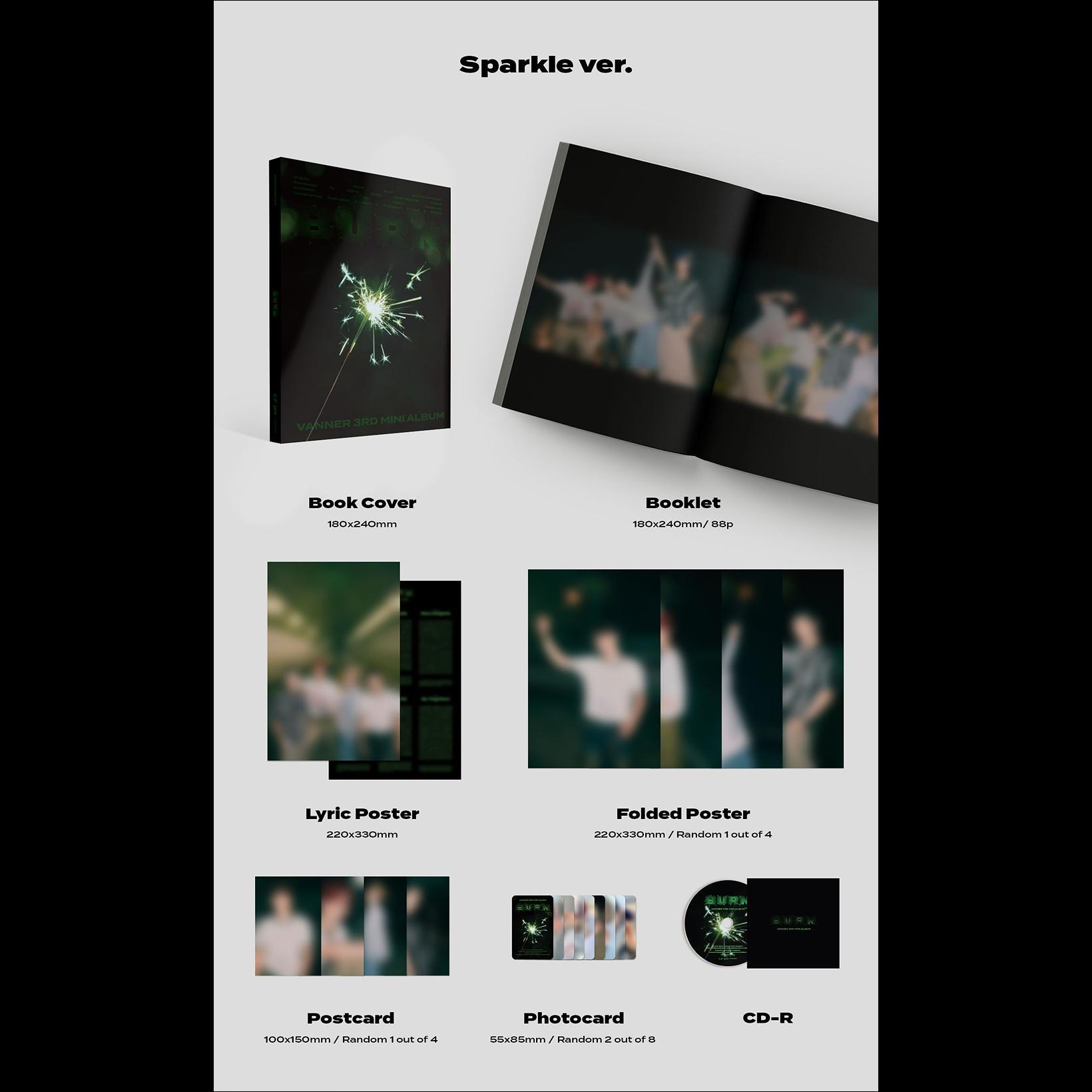 VANNER - BURN 3rd Mini Album (Spark Start VER. / Sparkle VER. / Empty VER.)