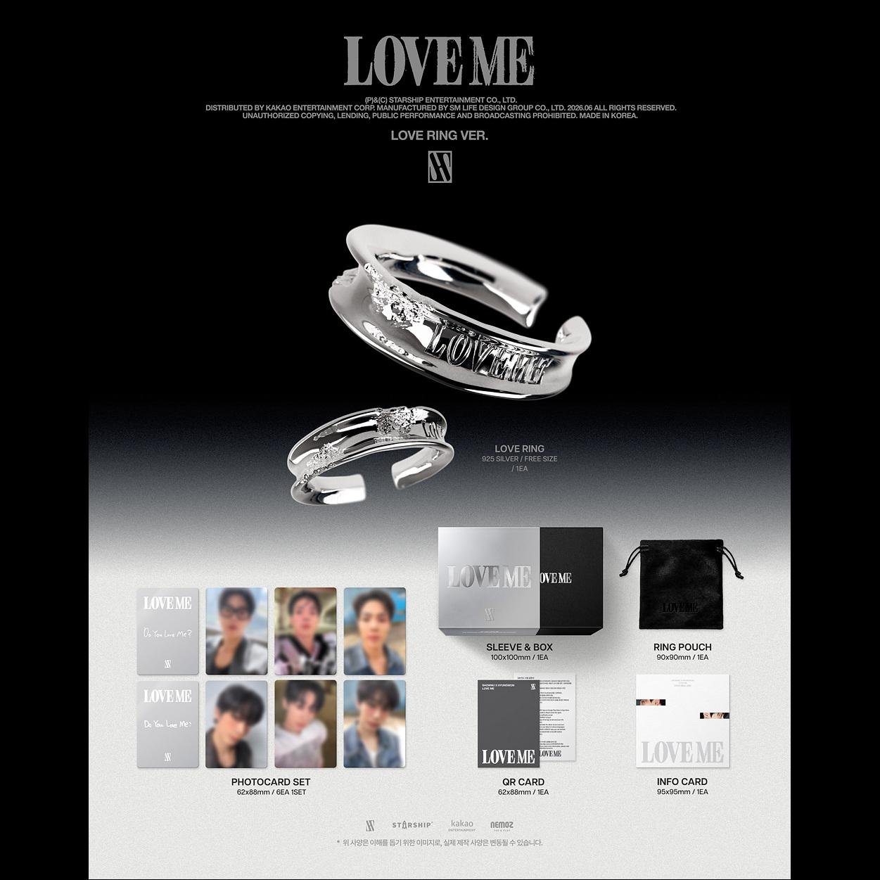 [Pre-order] SHOWNU X HYUNGWON EP [LOVE ME] (LOVE RING VER.) Limited Edition + Free Gift