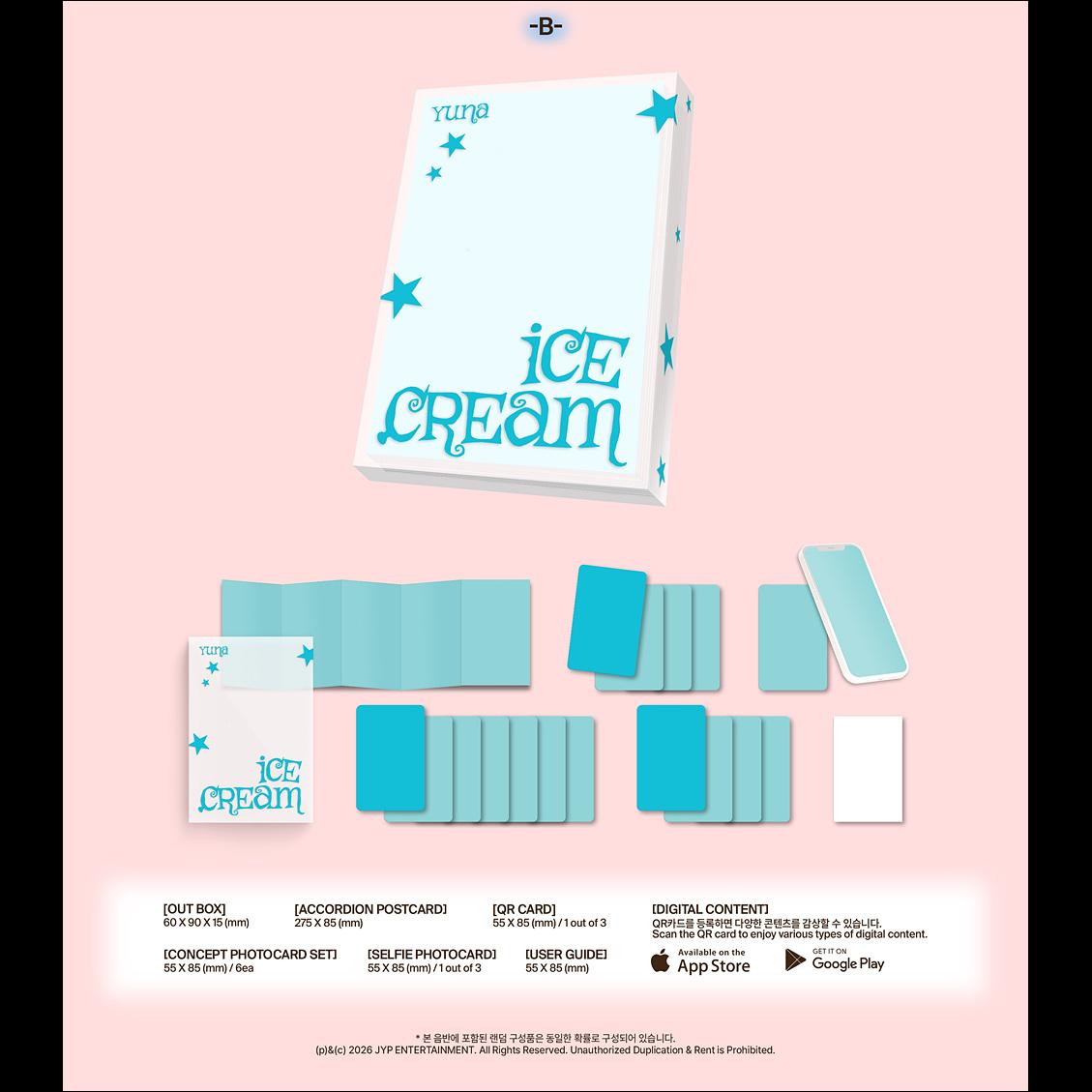 YUNA (ITZY) [Ice Cream] POCAALBUM A / B Ver. + Free Gift