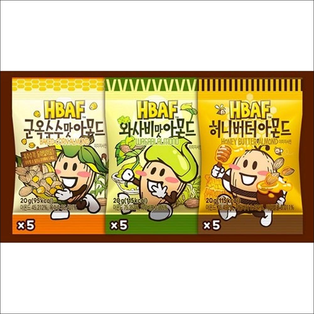 HBAF Mini Almond Variety Pack (3 Flavors) 300g (Approx. 15 Mini Packs)