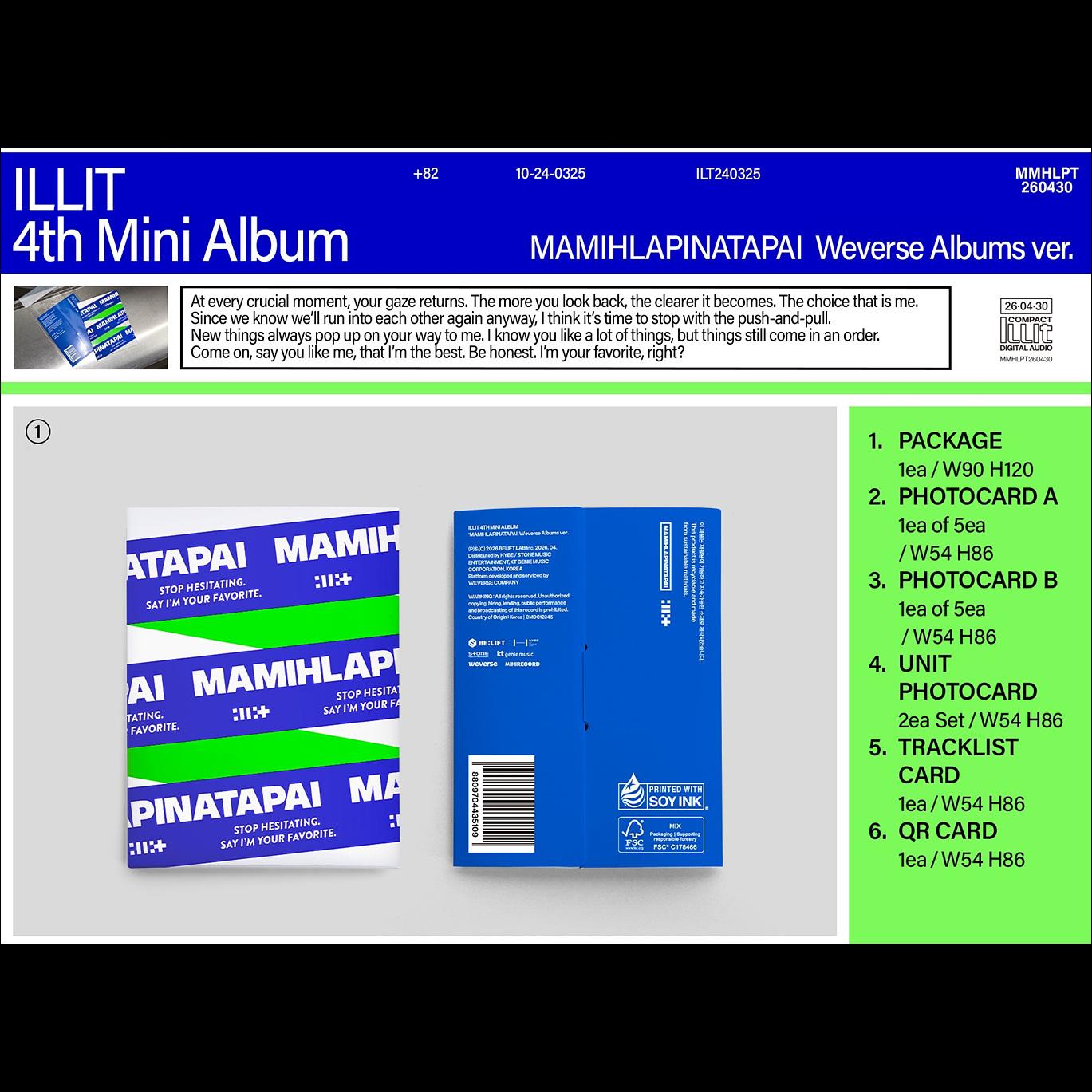ILLIT [MAMIHLAPINATAPAI] Weverse Albums ver. + Free Gift