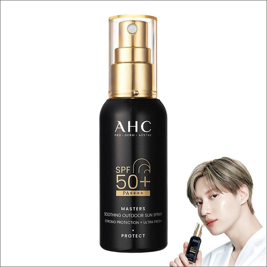 [AHC] Masters Soothing Outdoor Sun Spray SPF50+ PA++++ 55ml | Long-Lasting Waterproof Sunscreen Mist for Sports