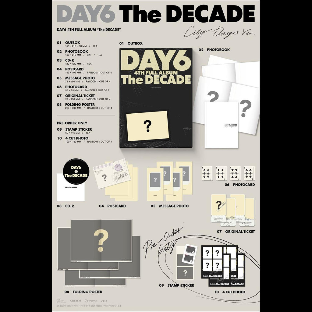 DAY6 - The DECADE 4th Full Album (Six on the dice ver. / City days ver.)