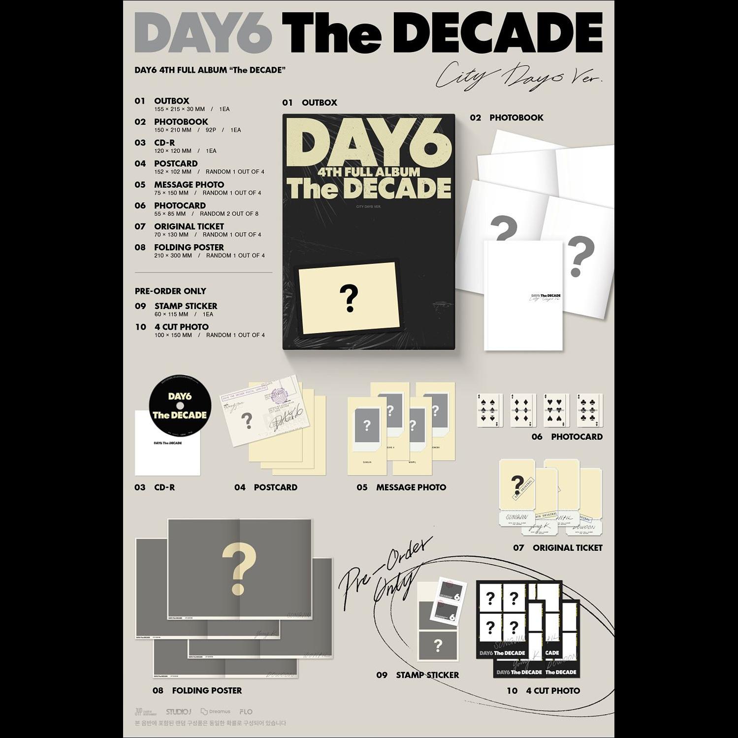 DAY6 - The DECADE 4th Full Album (Six on the dice ver. / City days ver.)