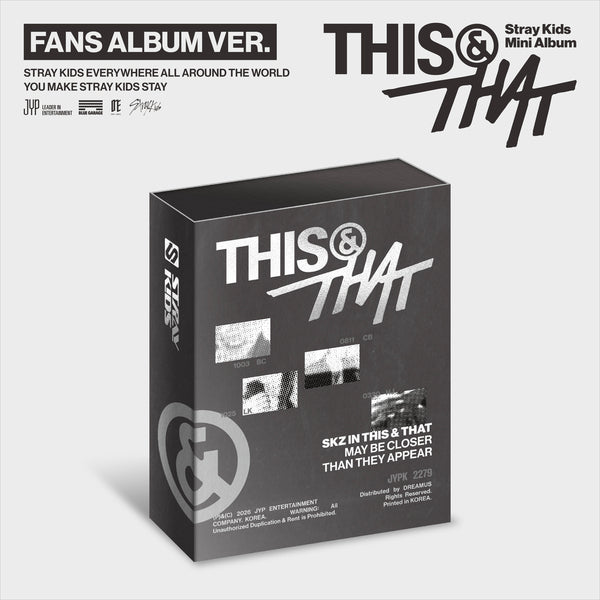 Stray Kids [THIS & THAT] (FANS ALBUM VER.) Mini Album + Free Gift