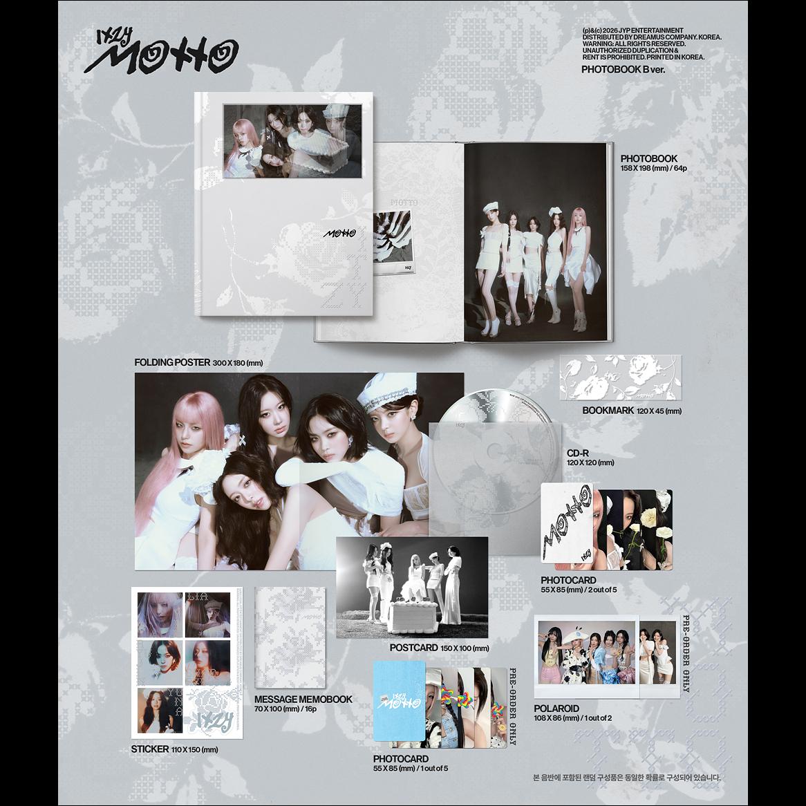 ITZY [Motto] PHOTOBOOK Ver. (A/B/C Ver.) + Free Gift