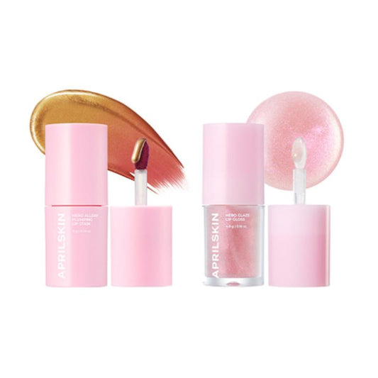 [Aprilskin] Hero Lip Duo Set - Plumping Tint & Hero Glaze Gloss Combo | Long-Lasting Hydrating Radiant Lip Stain & Topper