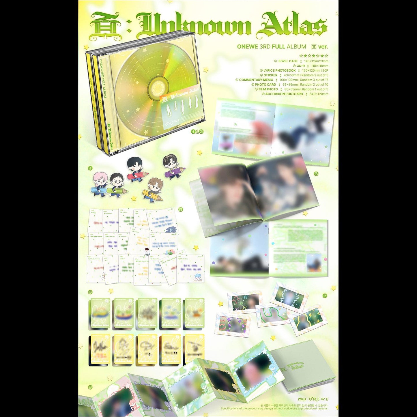 [Pre-order] ONEWE [Unknown Atlas] 3rd Full Album (Myeon(Face) ver.) + Free Gift