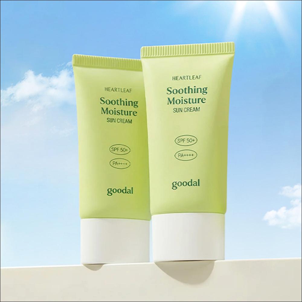 ```json
{
  "product": "[Goodal] Houttuynia Cordata Calming Moisture Sun Cream SPF50+ PA++++ Duo Set - 50ml x 2 (1+1 Pack) | Olive's K-beauty"
}
```