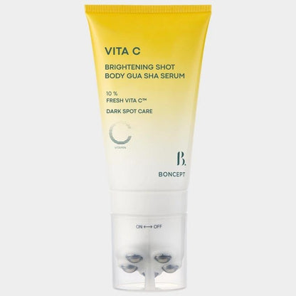 [BONCEPT] Vita C Whitening Shot Body Guasha Serum - Built-in Body Roller Brightening Massage Applicator by LG H&H, 100ml | Olive's K-beauty