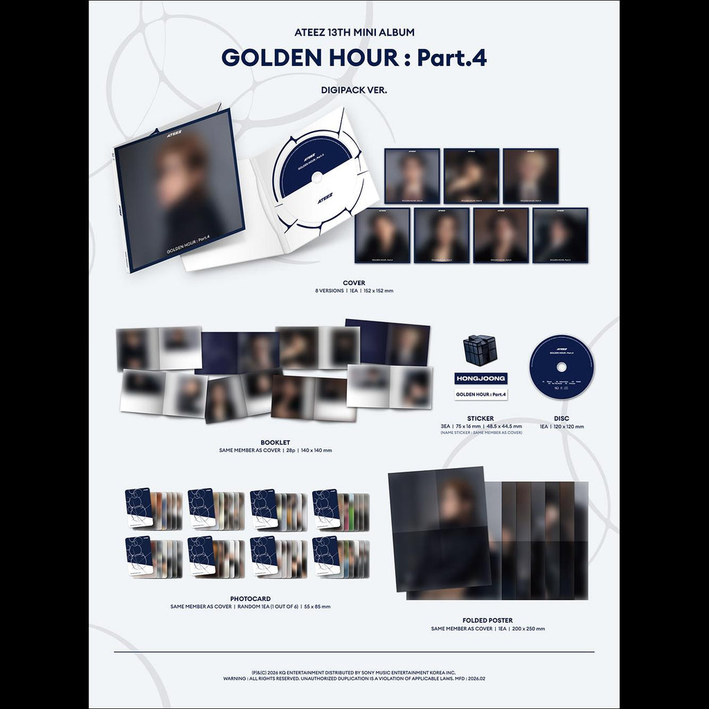 ATEEZ - GOLDEN HOUR  Part.4 (Digipack Ver.) + Free Gift