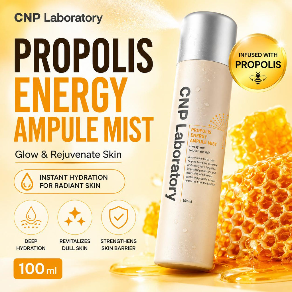 [CNP Laboratory] Propolis Ampule Mist 100ml - Ultra-Fine Moisturizing Fog Mist, Radiant Honey Glow, K-Beauty Bestseller