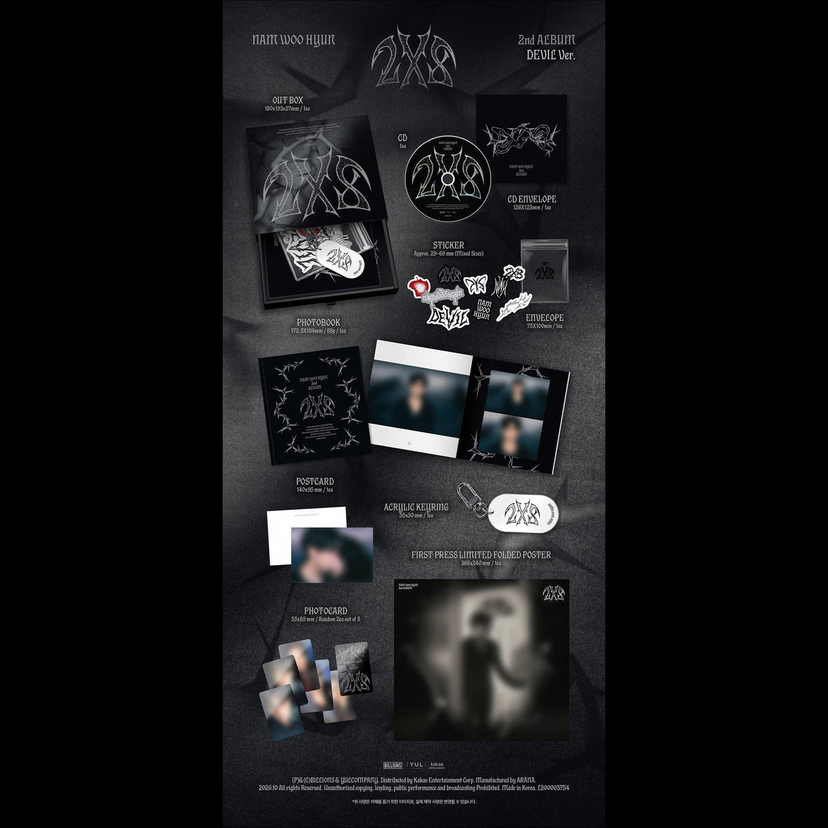 [SET/Pre-order] NAM WOO HYUN(INFINITE) 2nd Album 2X8 KPOP Sealed Album + Free Gift