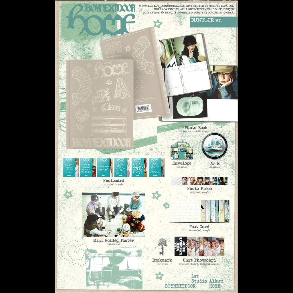 [Pre-order] [SET/SITE POB] BOYNEXTDOOR 1st Studio Album [HOME]  + Free Gift