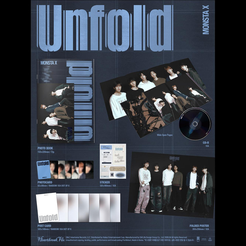 MONSTA X [Unfold] (Heartbreak Ver. / Thirst Ver. / Heal Ver. / Alive Ver.) + Free Gift