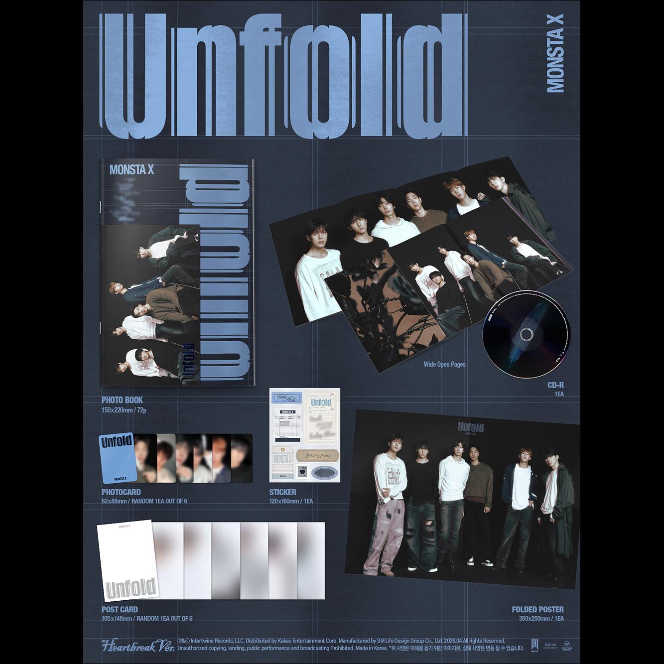 MONSTA X [Unfold] (Heartbreak Ver. / Thirst Ver. / Heal Ver. / Alive Ver.) + Free Gift