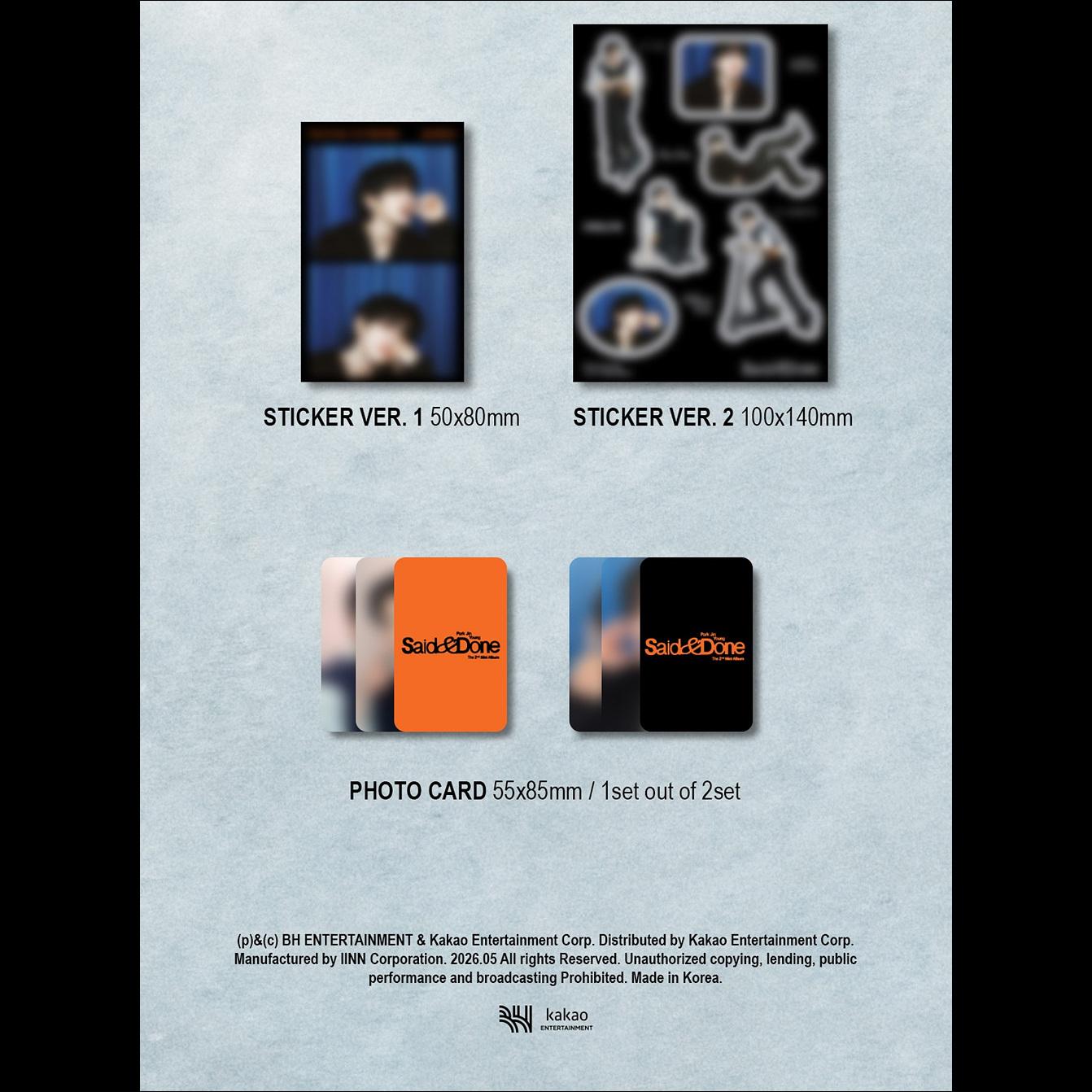 Park Jin Young (GOT7) [Said & Done] 2nd Mini Album (Archive ver.) + Free Gift