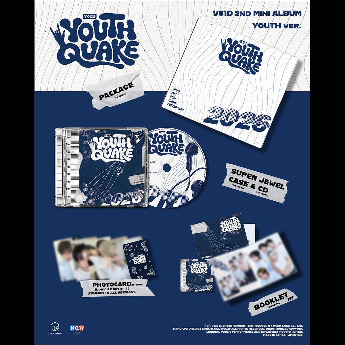 [SET/Pre-order] V01D YOUTHQUAKE (YOUTH ver. / QUAKE ver.) KPOP Sealed Album + Free Gift
