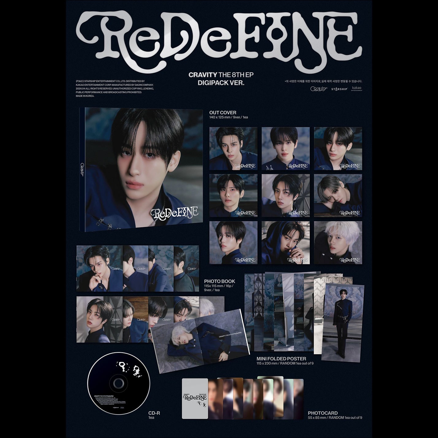 (Digipack VER.) CRAVITY [ReDeFINE] THE 8TH EP Album + Free Gift