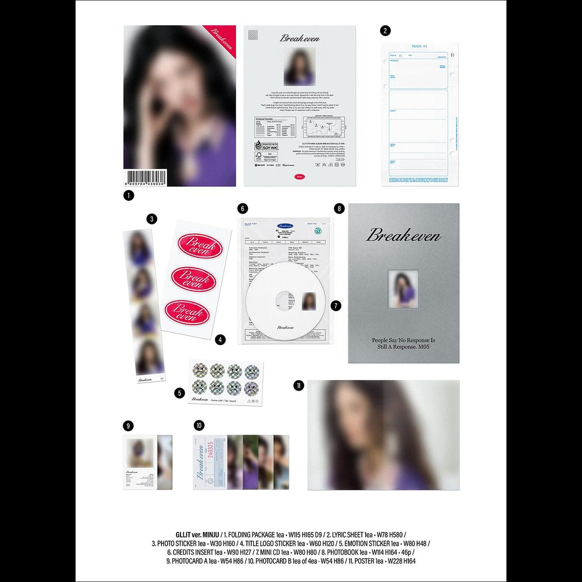 [SET/Pre-order] ILLIT BREAK EVEN GLLIT Ver KPOP Sealed Album + Free Gift